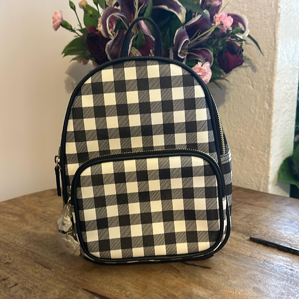 Mini checkered backpack from Claire’s